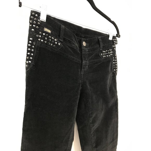 Citizens Of Humanity Avedon Low Rise Skinny Studded Velour Black Jean 25 NEW - Picture 3 of 11